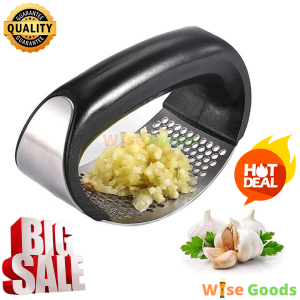 Wise Goods Multi-function Grinding Slicer Stainless Steel O-shaped Garlic Ginger Press Hand Held Kitchen Rolling Crusher Vegetable Tool