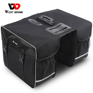 West Biking Bicycle Waterproof Trunk Bag MTB Bike Lauge 30L Side Rear Luggage Carrier Bag Tail Seat Pannier With Rain cover Cycling Accessories