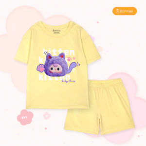 Đồ bộ bé gái BabyThree Bomines đồ bộ short BabyThree thun cotton thoáng mát cho bé 4-12 tuổi 14-36kg DBSBB3HONG
