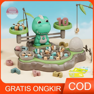 Mainan Anak DINOSAUR FISHING & LIBRA Mainan Edukatif Timbangan Dino Belajar Berhitung Angka