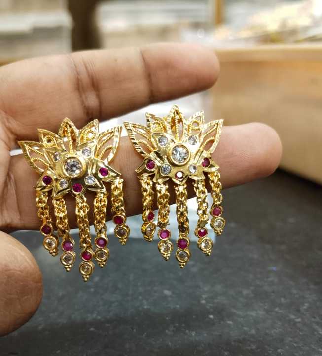 Indian one gram gold plated earrings jewellery set Lazada