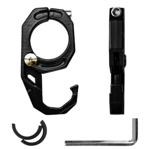 การออกแบบมอเตอร์ไซค์ทนทานตะขอเกียร์ขนาดกะทัดรัดติดตั้งง่ายระบบติดตั้งง่ายสำหรับการพกพาแพคเกจเครื่องมือเสื้อกันฝน