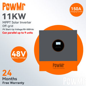 PowMr 11KW Hybrid Solar Inverter 500Vdc Supports 48V Lifepo4 Battery Can Parallel Up to 9 Unit Built in 150A MPPT Solar Charger Controller