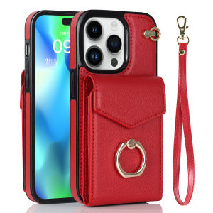 Multi Card Bag Leather Wallet Case For iPhone 14 15 Pro Max 13 12 11 SE 2022 2020 X XR XS 8 7 Plus RFID Ring Holder Stand Cover