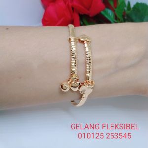 Gelang Bangle Perhiasan Titanium Tembaga Rodium Xuping Perhiasan Lapis Emas 1824 Karat