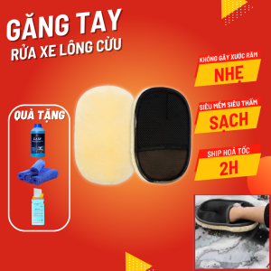 Găng tay rửa xe ô tô chuyên dụng lông cừu loại 1 MR Ô TÔ GTLC001