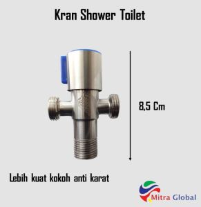Stop Kran Cabang TEE Kran Shower Toilet Closet Jet Shower Sambungan Cabang 2 Lubang Single