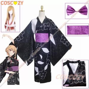 Marin Kitagawa Cosplay Costume Kimono Anime My Dress Up Darling Marin Kitagawa Cute Black Kimono Suit Halloween Party Uniforms2026