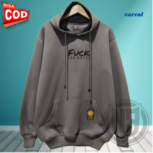 NEW Sweater Hoodie Pull Over Aesthetic Cowok/Cewek Warna Carcol Motif FACK THE RULES Terlaris Hudi Suiter Oversize Ukuran Jumbo Brand Local NEWBIE High Quality Premium