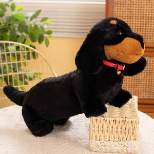 JOJO CASTLE Simulation Cartoon Dog Dachshund 30/42/50cm Soft Plush Toys Stuffed Animals Doll Pet Puppy Baby Kids Children Girl Birthday Gift Home Decor 腊肠犬 公仔