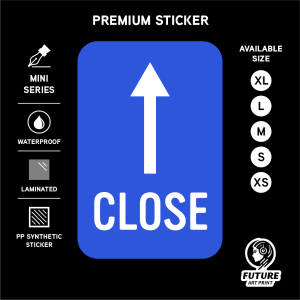 Open Close Arrow Up Down Direction. Sticker Label Sign Signage Small Mini. Buka Tutup Atas Bawah Anak Panah Stiker Kecil