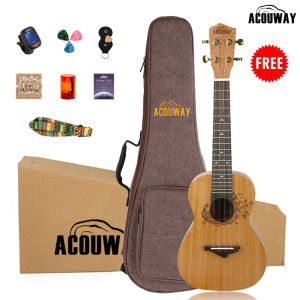 ACOUWAY Concert Ukulele Starter Kit 24 Ukelele Hawaii Guitar classical Sapele wood / Mahogany wood body Rosewood fingerboard with FREE 8 GIFTS