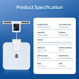 【10 years Warranty】 KONKO Smart Body Fat Scale 8 Electrode Large Display Smart Scale 4 Precision Sensors Digital Weight Scale & Body Analyzer 25 Body Composition Metrics BMI Body Composition Monitors with App Sync bmi weight scale digital inbody scale 体脂秤