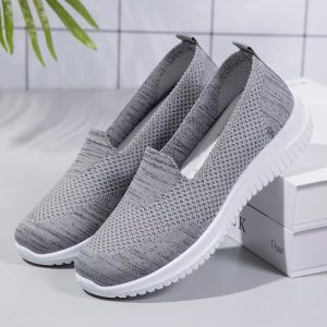 New Ladies Lightweight Low Top Flat Comfortable Casual Walking Shoes Korean Breathable Slip On Shoes  For Women On Sale