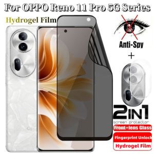 ฟิล์มไฮโดรเจล OPPO Reno 11Pro ความเป็นส่วนตัว5ก. 2in1สำหรับ OPPO Reno 11 Reno11Pro Reno11โปร11Pro 5ก. 4ก. 2024ป้องกันการมองฟิล์มติดกระจกเพื่อความเป็นส่วนตัวฟิล์มกล้องฟิล์มกันรอยป้องกันเต็มพื้นที่ของหน้าจอป้องกันการสอดแนม