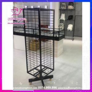 (Hàng Dày) Trụ xoay Trang Trí Khung lưới xoay Vuông (4 Mặt) tặng 20 móc treo 15cm...