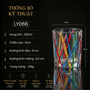 Ly Thủy Tinh Tumbler - Colored Crisscross | 300ml | [LYNOIR_LY066]