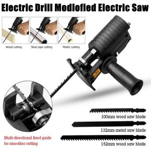 Jig Saw Adapter Hand Drill Jig Saw Adapter Electric Reciprocating Saw Attachment Converter For Electric Drill Woodworking Cutting Tool Utility Tool