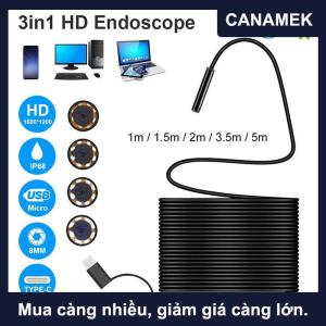 【CANAMEK】 3 trong 1 USB Type-C nội soi kiểm tra borescope 5.5 7 8 mét ống kính HD máy ảnh IP68