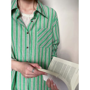 Women Fashion 2026 New Autumn Loose Striped Blouse Elegant Casual Versatile Long‑Sleeve Shirt