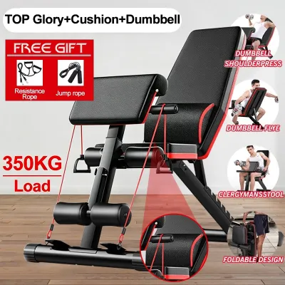 【TOP SALE】Household Dumbbell Bench Adjustable Weight Bench Press Foldable Workout Bench for Full BodyExercise Bench Press Stool barbell stool Exercise Bench Priest ascends Roman chair 【Give away：Front bezel+Drawstring + Booster，ship same day】