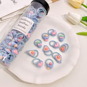 40pcs/set Childrens Cartoon Elastic Rubber Band New Fashion Cute Animal Hair Band Fruit Hair Rope Girls Hair Tie For Kids Baby Girls Hair Accessories