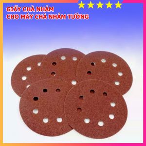 Bộ 100 tờ - 50 tờ - 10 tờ giấy chà nhám cho máy chà nhám tường đường kính 230mm - Độ nhám từ P40 đến P240