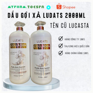 Dầu Gội xả LUDATS Collagen 2000ml Giảm Rụng Kích Mọc Tóc Phục Hồi Hư Tổn Siêu Mềm Mượt Myphamtocspa