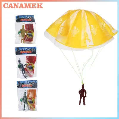 CANAMEK 4Pcs plastic ejecting parachute toy outdoor soldier hand throwing parachute toy