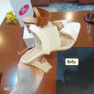 (แบรนด์ไทย) GiftRich No.15 รองเท้าส้นสูง รุ่นสวมข้อ ส้นสูง (5-8 ซม.)