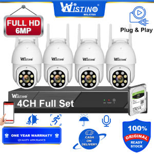 Wistino NVR Kits Plug and Play 4CH FHD 6MP NVR CCTV System HD 6MP IP CAMERA Wireless Surveillance WIFI Kits P2P Outdoor IR Night Vision Audio Cctv Camera For House