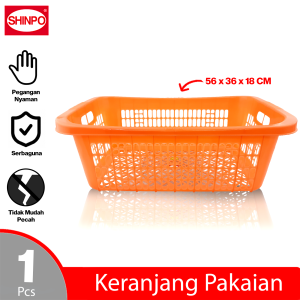 SHINPO Keranjang Pakaian Plastik 56 x 36 x 18 CM Grady Clothes Basket Serbaguna SPO-SIP-427M