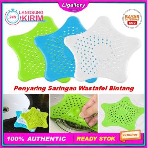 [1 Pcs] Penyaring Saringan Wastafel Bintang Silikon Penyaring Sampah Cuci Piring Penutup Saluran Air Wastafel Dapur Serbaguna
