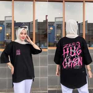 Atasan Oversize Lengan 7/8 Gambar Belakang Gambar Drew Smile / Kaos Oversize Wanita Model Panjang Belakang / Atasan Wanita Viral Ukuran L XL Dan XXL