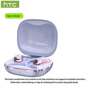 HTC NE28 AI Translator Earbud Wireless Bluetooth Earphone Smart Real-Time Translation Smart Noise Cancellation Anti-loss Function Open Ear Earphone With 360° Spatial Sound  Sport Headset With Mic Comfortable To Wear IPX5 Waterproof 40H Battery Life