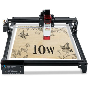 LUNYEE 4040 Laser Engraver Machine 5.5W/10W Laser GRBL Offline Control 3-axis All Aluminum Frame for Wood Metal Acrylic Carving Cutting DIY 40*40CM