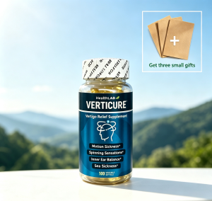 Ease Vertigo Symptoms with VERTICURE Inner Ear Balance Support for Motion Sickness Dizziness Tinnitus & Migraine Discomfort