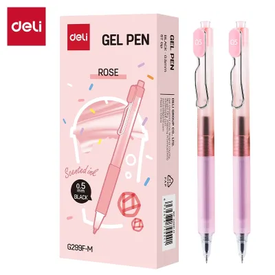 Deli Fragrance Press Neutral Pen 0.5mm ST Head Gel Pen Black Ink EG299F-X 1Pc