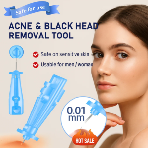 เข็มขจัดสิวแบบใช้แล้วทิ้งสำหรับผู้ใหญ่ตลอดทั้งปี สำหรับผู้ชายและผู้หญิงที่มีปัญหาสิวและสิวอุดตัน ช่วยขจัดสิวและสิวเสี้ยนโดยไม่เจ็บปวด