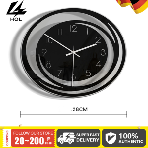 HOL【Ready Stock】Hot sale Nordic Style Wall Clock Silent Transparent Acrylic Clock Home Living Room (Size: 28 x28cm / 11 x11 inch)