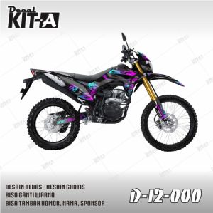 Decal Stiker CRF 150 L Custom Full Body Dekal Sticker Striping CRF 150 Hitam Gradasi Mewah D-I2-188