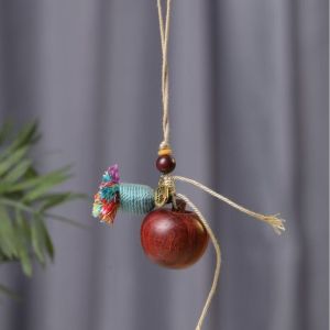 Móc khóa gỗ hình quả táo Rosewood quà tặng sáng tạo mô phỏng trái cây cho các bé gái dịp Giáng Sinh.