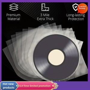 Graceful 50Pcs 7 10 12 Inch Clear Vinyl Record Protecter LP Record Plastic Bag Anti-static Record Inner Sleeves Packaging Bag Clear Cover