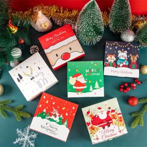 Christmas Candy Cookie Paper Boxes Cupcake Chocolate Biscuit Nougat Happy New Year Gift Packing Decoration