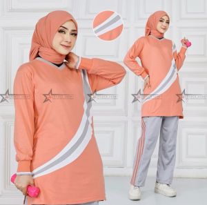 Training Tunik olahraga muslimah terbaru /Seragam training tunik wanita/ bahan baju katun adem tidak panas