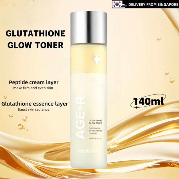 medicube age r glutathione glow milky toner Age-R 140ml ingredient:resveratrol Flavor:Rainbow Sherbet Glutathione Agarose Resin