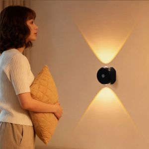 SHIHENG Adjustable Brightness LED Wall Lamp Wireless 3 Color Changing Motion Sensor Light Auto on/Off Waterproof Human Induced Atmosphere Light Hallway Lighting