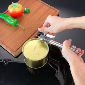 Non-slip Stainless Steel Can Opener Jar Lid Opener Heavy Duty Adjustable Bottle Cover Remover Jar Lid Opener for Home Bar Easy Grip Cordless with Lids Off Jar Opener