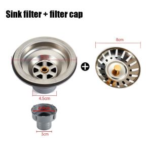 YERZ Corrosion Resistance Basin Drain Simple Structure Easy To Install Sink Filter Accessories Anti Clogging Durable Kitchen Sink Drain Kitchen