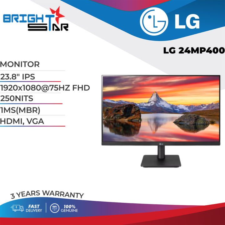 LG 24MP400 23 8 IPS 1920x1080 75HZ FHD 250NITS 1MS MBR HDMI lg-24mp400-23-8-ips-1920x1080-75hz-fhd-250nits-1ms-mbr-hdmi